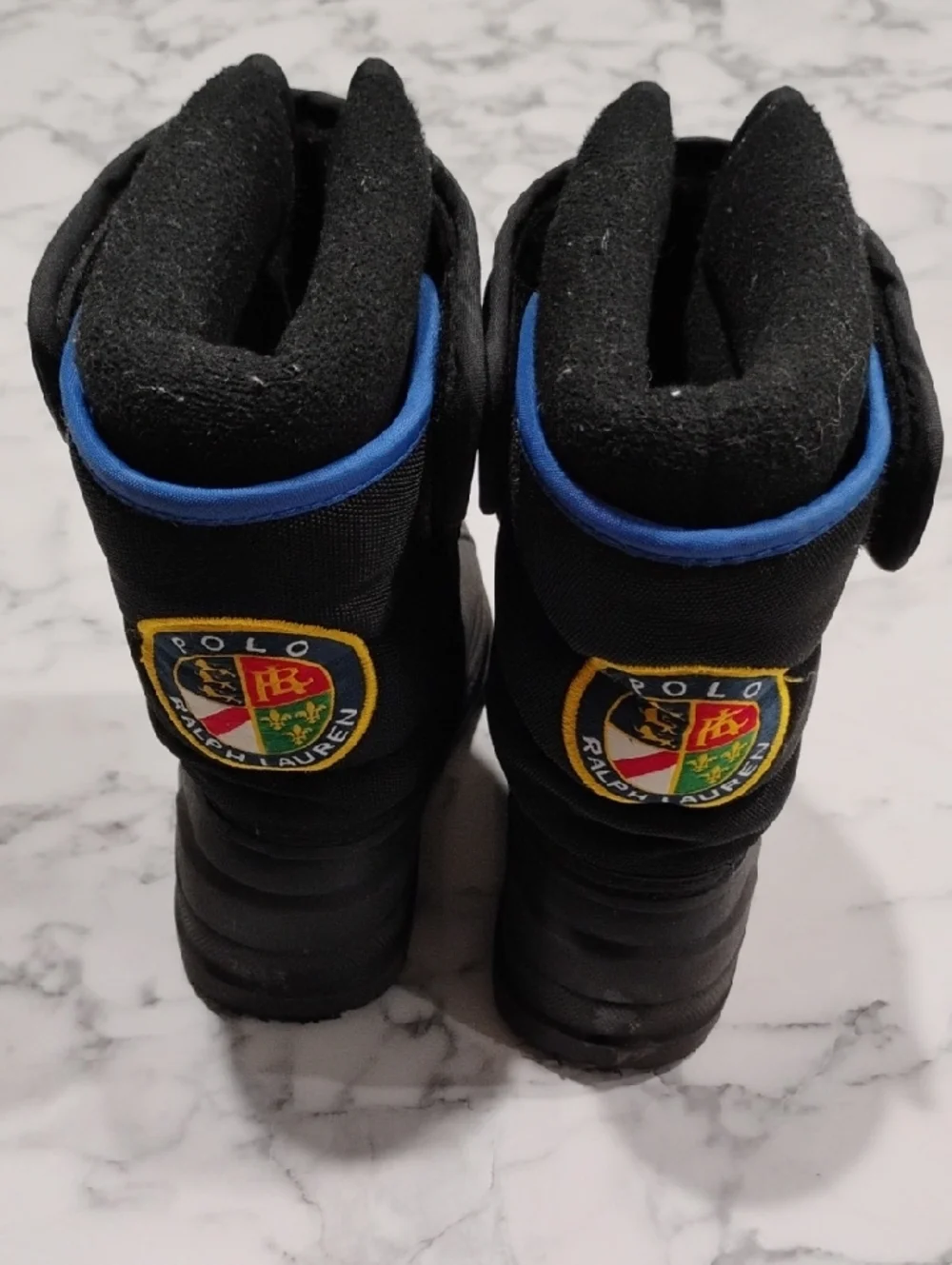 Polo by Ralph Lauren Black and Blue Kids Snow Boots Baby Size 7